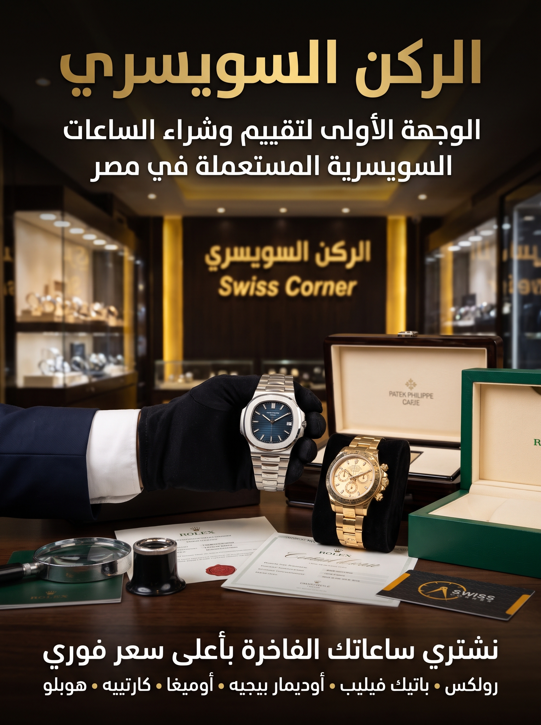 الركن السويسري: وجهتك الأولى لتقييم وشراء الساعات السويسرية المستعملة في مصر